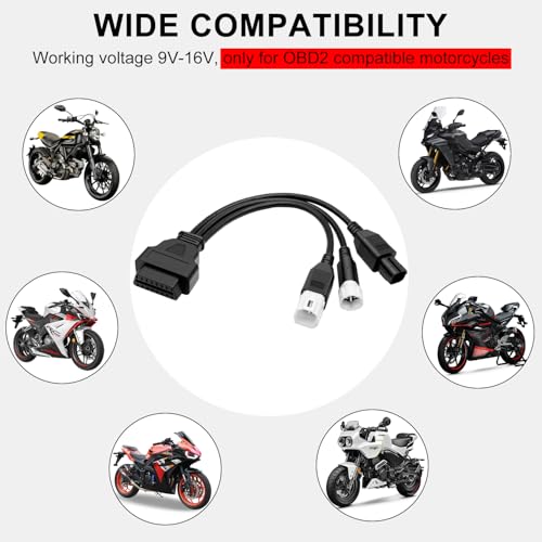 Lector de código de error de motor con cable de diagnóstico OBD2 de 3 4 6 pines para moto 6
