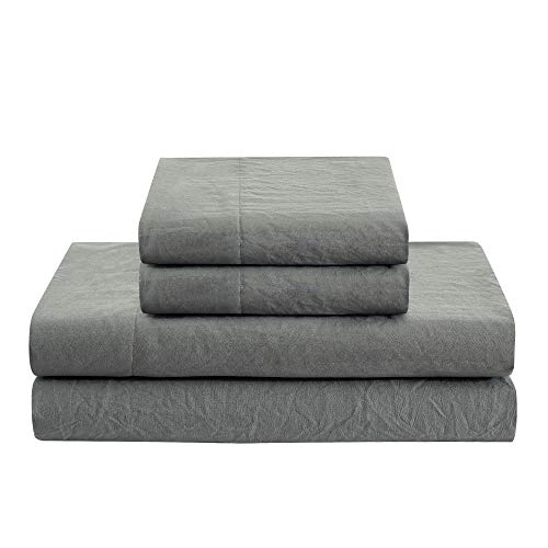 Image of Prewashed Crinkle Sheet Set - Extra Soft Linen Style Microfiber Bed Sheets - Lightweight and Breathable Bed Sheets for All Season Comfort - Deep pocket, Reinforced Elastic Corner Straps