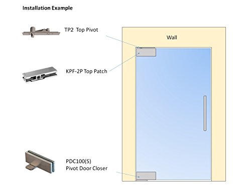 Nhn Hydraulic Self Closing Pivot Door Closer (Hold Open) For Glass Door + Top Patch + Adjustable Top Pivot, No Floor Digging #TOP1