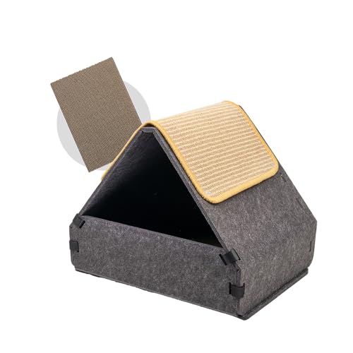 Réduction de l'anxiété du chat grâce à cette maison avec planche à gratter - 6