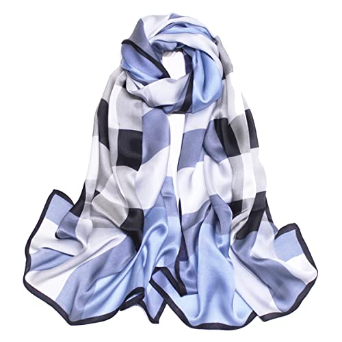 Womens 100% Mulberry Silk Scarf Lightweight Fashion Outdoor Shawl Wraps 71