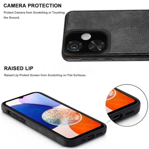 Image of KARWAN️ Genuine Leather Finish OneplusNord CE3 Lite Back Cover Case |Shockproof Design |Raised Edges for Camera & Screen Protection |Super Soft - Touch |Leather Case for OneplusNord CE3 Lite - Black