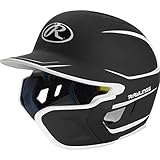Rawlings MACHEXTR-B7/W7-JR 2019 Mach Baseball Batting Helmet, Black/White