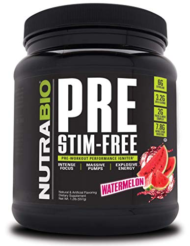 NutraBio PRE Stim Free - Caffeine Free Pre Workout (Watermelon)