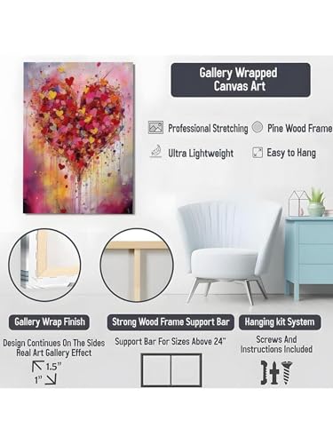 Affiche sur toile amour grand format 80x120 cm cadre chambre
