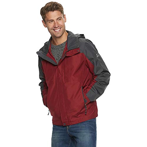 ZeroXposur Mens Rain Jacket Lightweight Waterproof Rain Slicker with Detachable Hood for Men (Cranberry, X-Large)