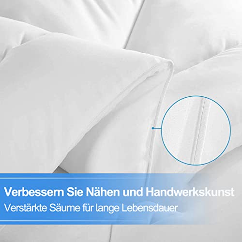 CottonHouse Bettdecke 220 x 240cm 4 Jahreszeiten Bettdecke, Mikrofaser Steppdecke, Weiche und Bequeme Ganzjahresdecke , Deal für Allergiker, Weiß - Image 5