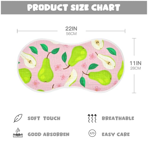 MCHIVER Pear Blossom Fruitage Rose Baby Burp Cloths Cotton Washcloths Super Soft Absorbent Burping Rags for Baby Boy Girls Newborn Towel 2 Pack4