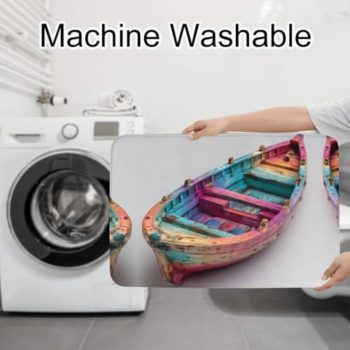 Tapis de salle de bain antidérapants et faciles à nettoyer motif bateau - 8