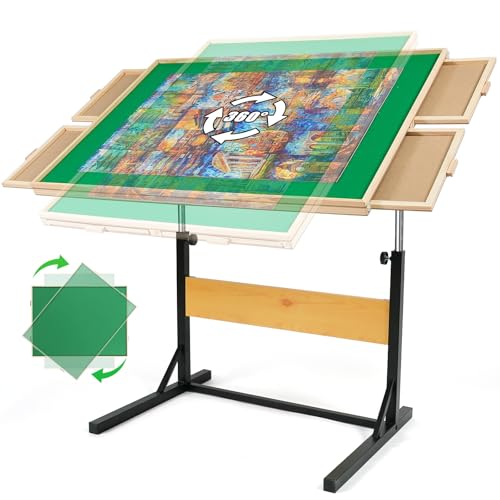 ALL4JIG 2000-Piece Rotating Puzzle Table with Drawers