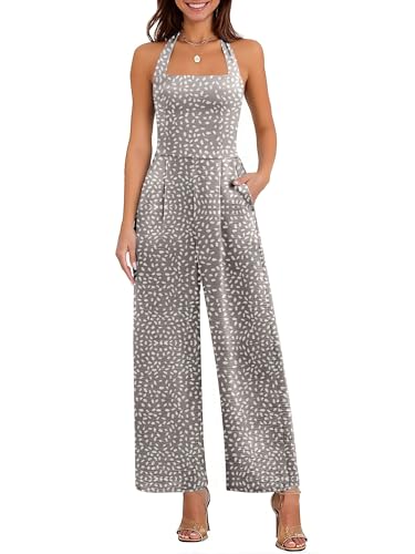 ANRABESS One Piece Jumpsuits for Women Summer Off Shoulder Halter