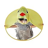 ✪✪Halten Sie die Hände frei und schützen Sie die Kinder vor Regen.Lustiger gelber Entenregenschirmregenmantel, so niedlich. Ihr Kind wird in diesem Enten-Regenmantel entzückend aussehen.---Cute Kid's Duck Raincoat Children Umbrella Cartoon Cloak Hooded Raincoat for Boys Girls Transparent Regenponcho Motorrad Regenmantel Wasserdichte Regenjacke EVA Regenkleidung