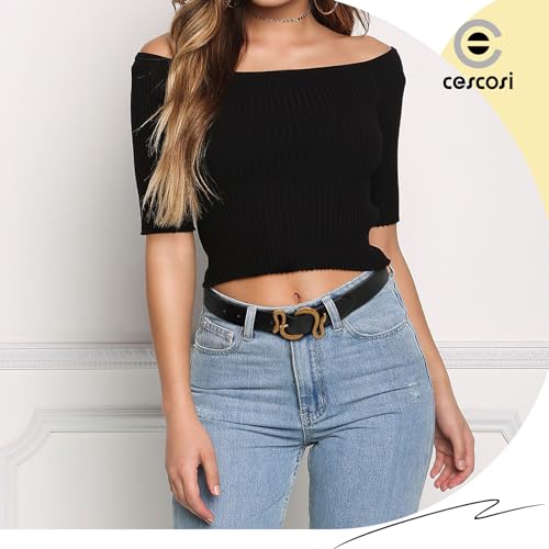 CESCOSI Women Leather Belt with Snake Buckle Fashion Women Belt for Jeans Pants Dresses3