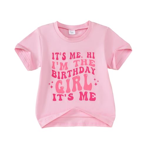 Image of Girl's Birthday Shirt 'I'm The Birthday Girl' Letter Top 1-7 Years Old