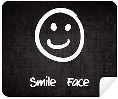 SLE White Cute Chat Happy Pattern Cleaning Cloth Screen Cleaner 2pcs Suede Fabric image 2