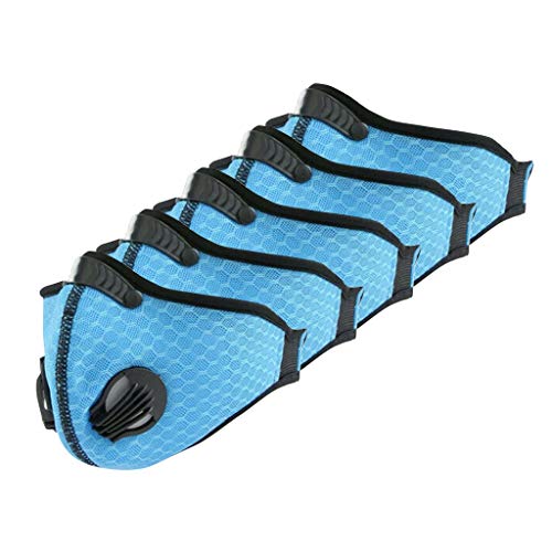 pusiou Hepa Filter Respirator Face Coverings Mouth and Nose Cover - Pack 5