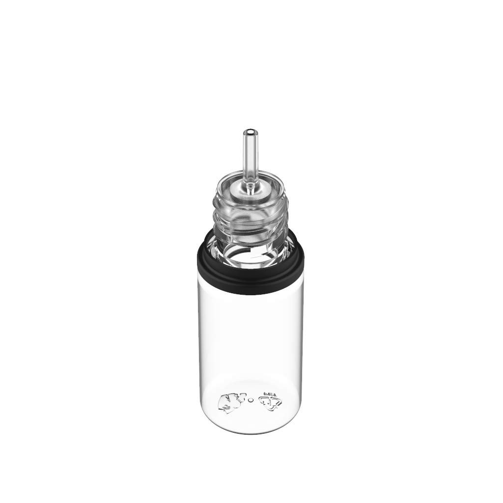 Confezione da 100 bottiglie in plastica PET Chubby Gorilla Signature da 10 ml, per liquidi, oli e altri fluidi (bottiglia trasparente/tappo nero)