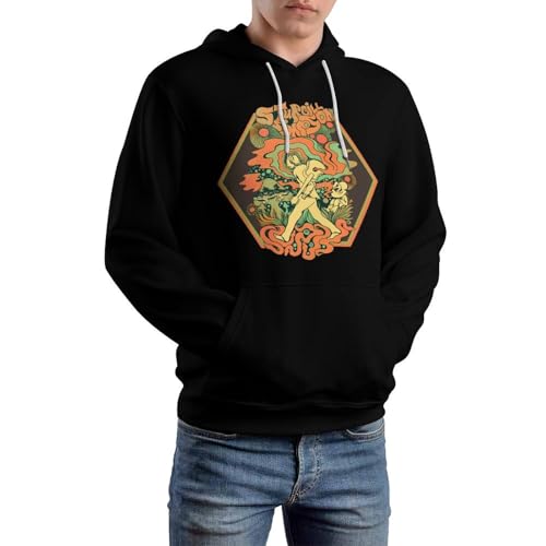 Men's Stretchy Polyester Hoodies with Pocket Cozy Sweatshirt Versatile Tops4