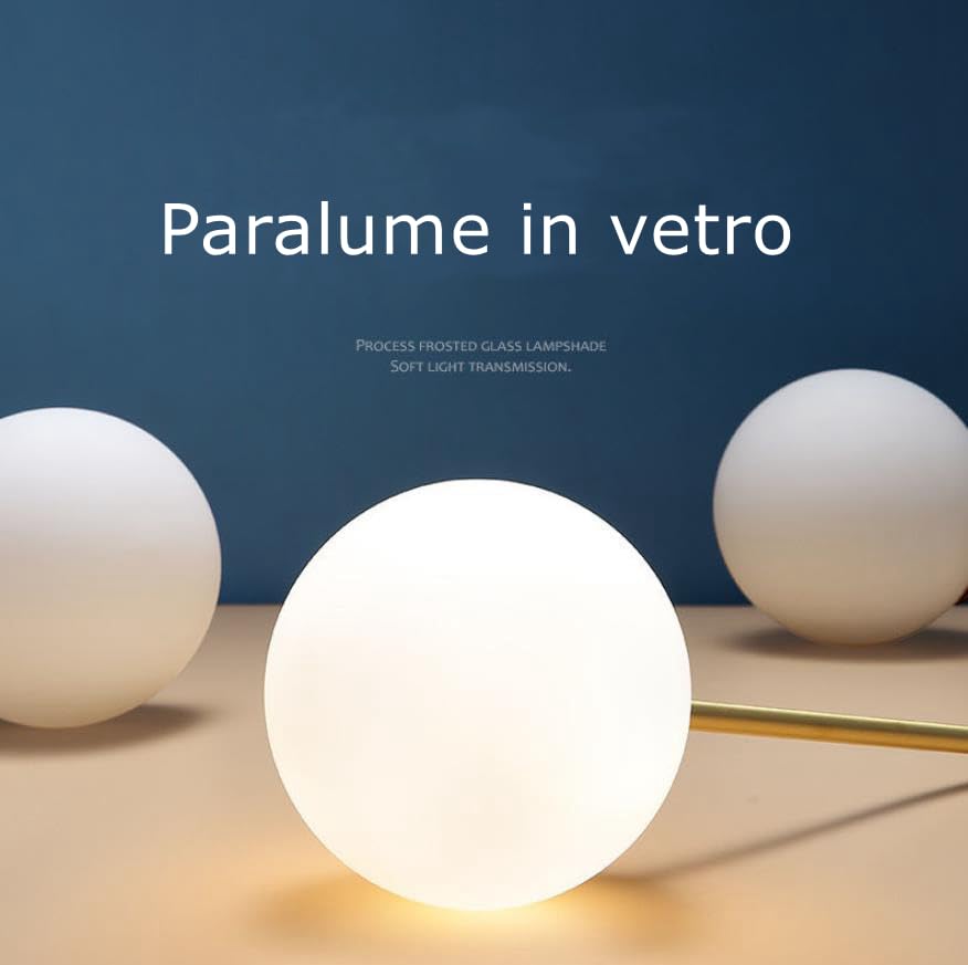 Applique Da Parete Moderna Doppia Sfera In Vetro, Struttura Oro, Attacchi G9, Per Soggiorno E Camera Da Letto