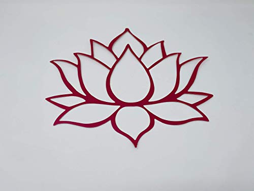 Image of Desi Favors Set of 3 Lotus Cutouts for Wedding | Varalakshmi Vratam Pooja | Indian Housewarming Door Entryway Backdrop Decorations | Handmade Paper Cutout | 27x24.5 Inch (Large) & 14x10 Inch (Small)