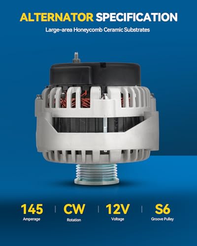 Image of PHILTOP 8292N Alternator 145 Amp Compaitble with Chevrolet Silverado, Sierra, Yukon, Express, Suburban, Tahoe, Savana, Avalanche, Envoy, Escalade, Trailblazer Replacement 15226003, 8104644760, 8237