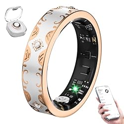 10 Gen Diamond Smart Ring and Wireless Charging Case【Industry Ranking No.1 – 0 Measurement Error】2025 Smart Ring Women for Sleep Monitoring, Wearable SpO2, Compatible with Android and iOS【White 9#】