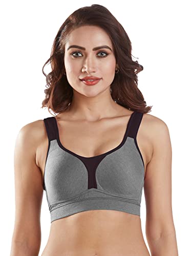 Image of SONARI Supremo Womens Sports Bra | Moulded, Wire Free, Comfortable Cotton Bra | Full Coverage,Breathable Fabric | Adjustable Straps Hook & Eye Closure for Active and Everyday useage