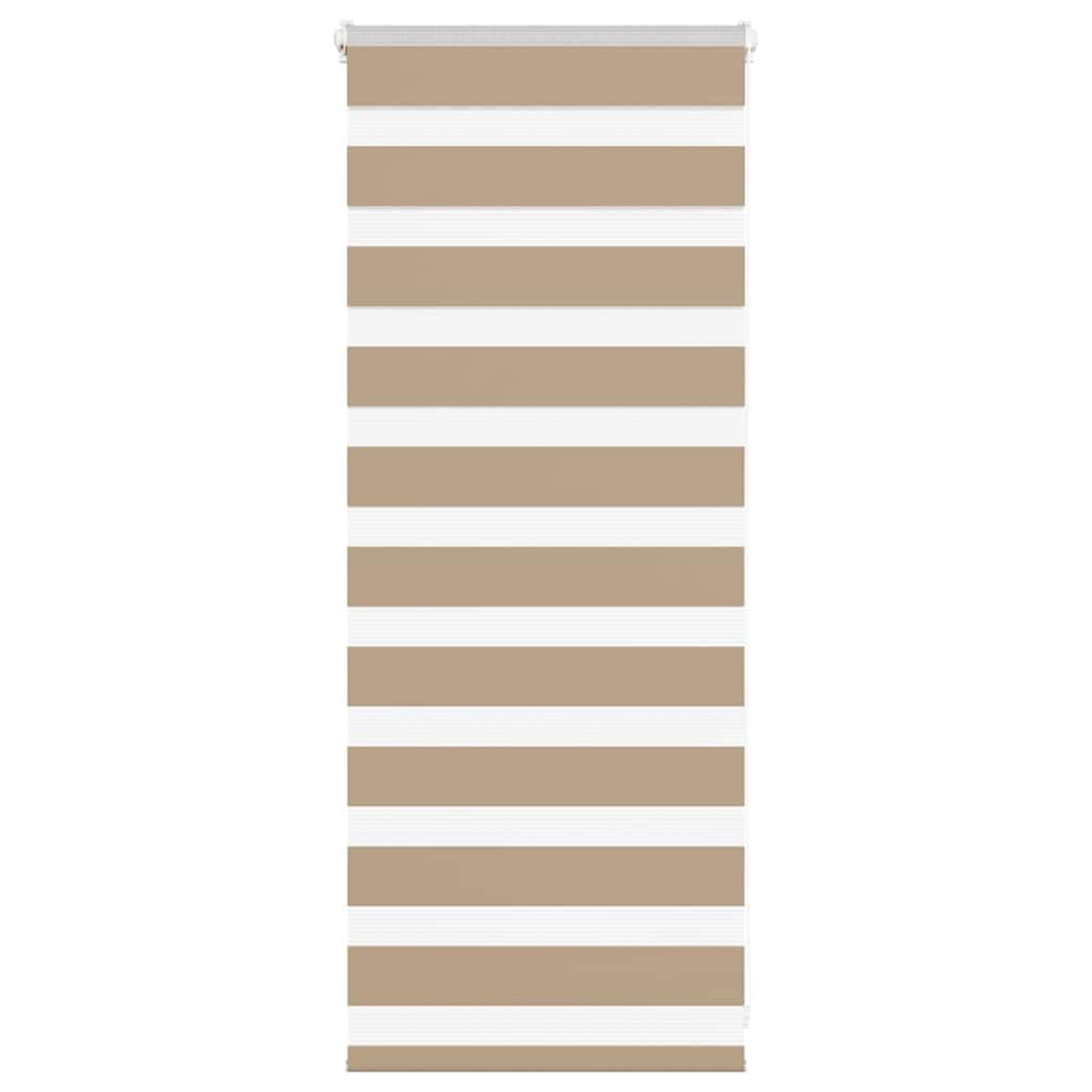 Vidaxl (Sand 55 X 100 Cm) Zebra Blind 45X230 Cm Fabric Width 40.9 Cm Polyester Brown/Dark/Grey