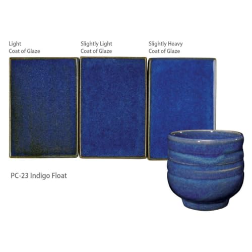 Image of Amaco Potters Choice Hi Fire (Cone5-6) Glaze - Pint # PC-23 -Indigo Float