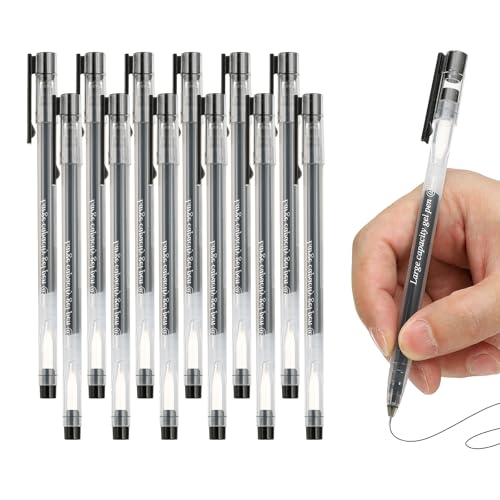 PATIKIL Bolígrafos Gel 0.5mm Pack 12 Tinta Negra miniatura 1