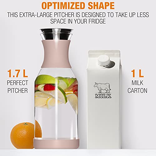 Eparé Cold Brew Coffee Maker & Glass Pitcher With Lid - 1.7 L Infused Iced Coffee Maker With Filter - Black Perfect Iced Tea Pitcher & Glass Water Pitcher #TOP4