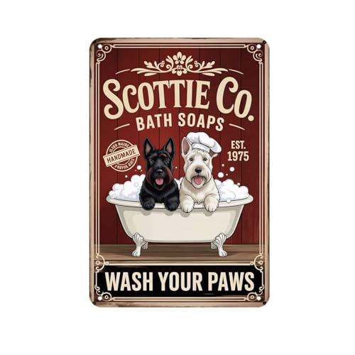 Scottie Co Bath Soaps tin Sign Vintage Scottie Dogs in