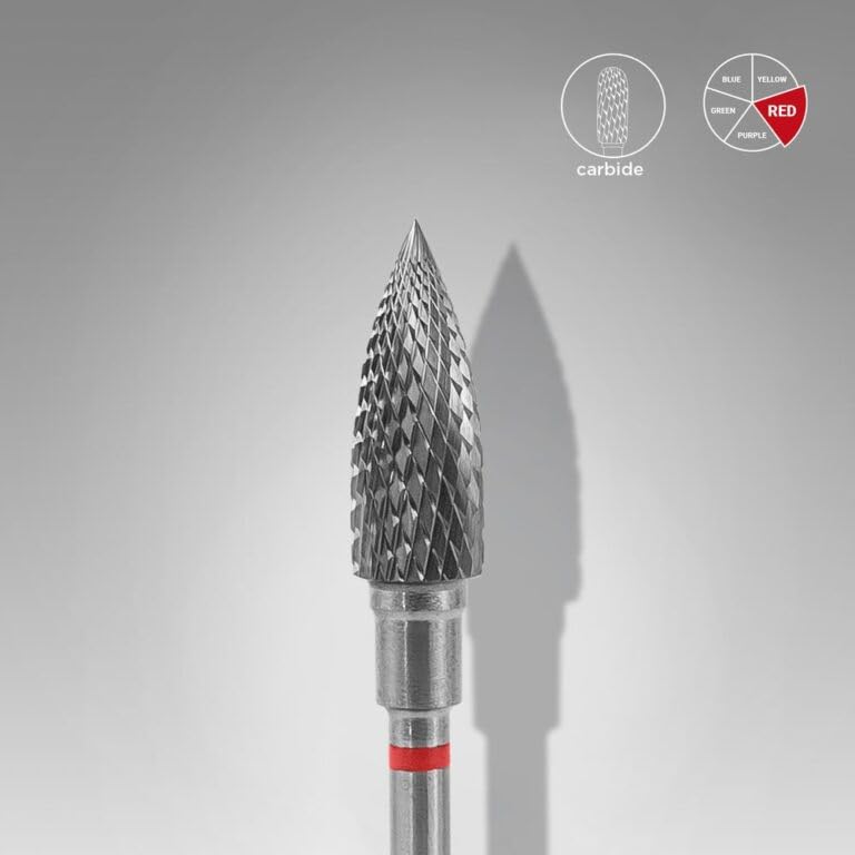 STALEKS PRO Tungsten Carbide Nail Drill Bit 5x13.5mm Corn Shape (Fine Grit), Silver, Grano Fino - Image 2