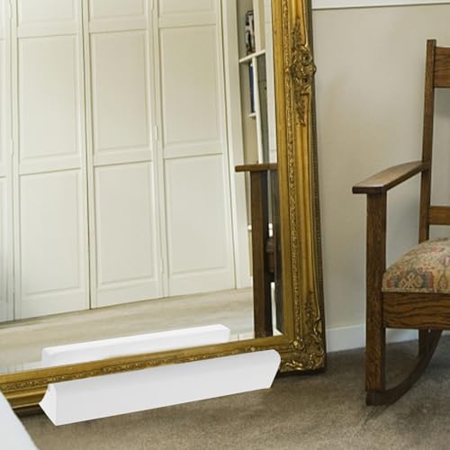 Veemoon Große Spiegelhalterung aus Holz Spiegelhaltergestell in voller Länge Bodenspiegel-ständer Halter Ganzkörperspiegelhalterung Standspiegelhalter für Anzeige Leichter Luxus Base Weiß