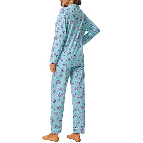 Image of Tugege Pajamas Set Long Sleeve Sleepwear Womens Button Down Nightwear Pj Sets