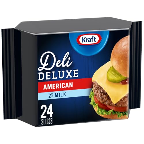 Kraft Deli Deluxe American Cheese Slices with 2% Milk (24 ct Pack)