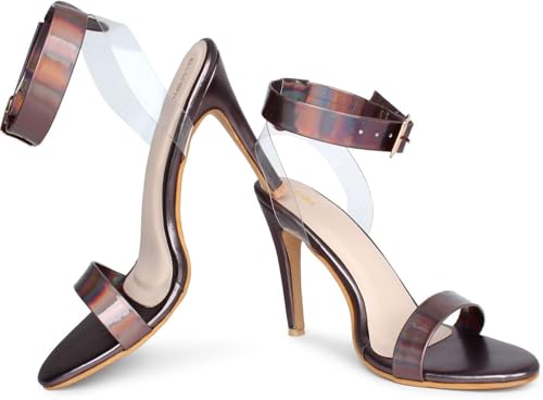 Image of Acttion Patent Leather Stiletto Sandals|Ankle Strap| Water-resis Tant| Heel Red