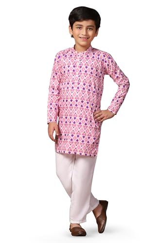 Image of Fashion Dream Boy's Cotton Blend Printed Kurta Pant Set|Kurta Set|Kurta And Pant Set|Kids Ethnic Set|Ethnic Set