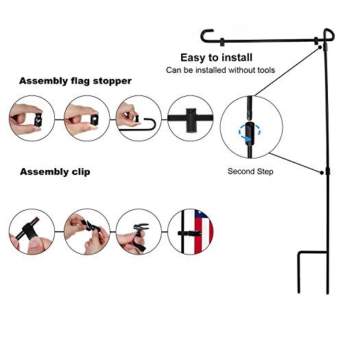 Hoosun Accessories 20 Pack Garden Flag Stand-Holder-Pole Tiger Clip And Spring Stoppers -20 Pieces Set #TOP3