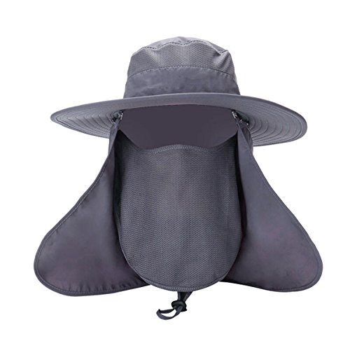 Fishing Cap Outdoor 360° Sun Protection Hat UV Protection Detachable Wide Brim With Neck Flap Unisex For Hiking Camping Climbing