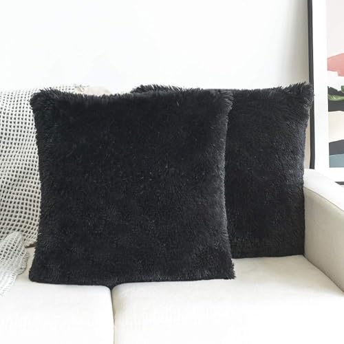 Image of Faux Fur Throw Pillow Covers for Couch Decorative Pillows 24x24 Inch