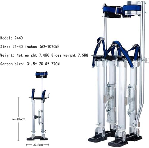 Aluminum Alloy Drywall Stilts 24''-40'' with Knee Pads - Lightweight Climbing Ladders for Home Renovation, Heightening & Mobile Work, Durable Construction