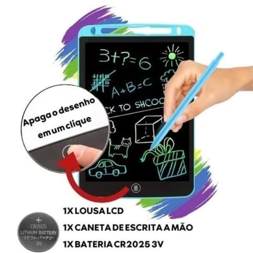 Lousa Eletronica Interativa Mágica Infantil Brinquedos Quadro Digital Caderno Tablet Grande Lcd Com