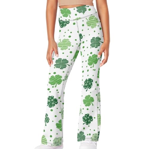Bell Bottoms Girls Elegant Girls Wide St. Patrick's Day Leggings School High Waisted Girls Flare Leggings