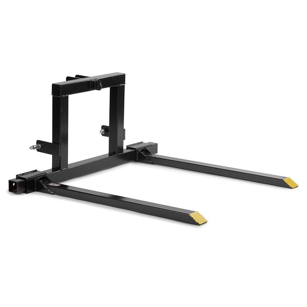 Garvee 3 Point Hitch Pallet Fork 1500 lbs Capacity Adjustable Pallet Fork Attachments for Category 1 Tractor