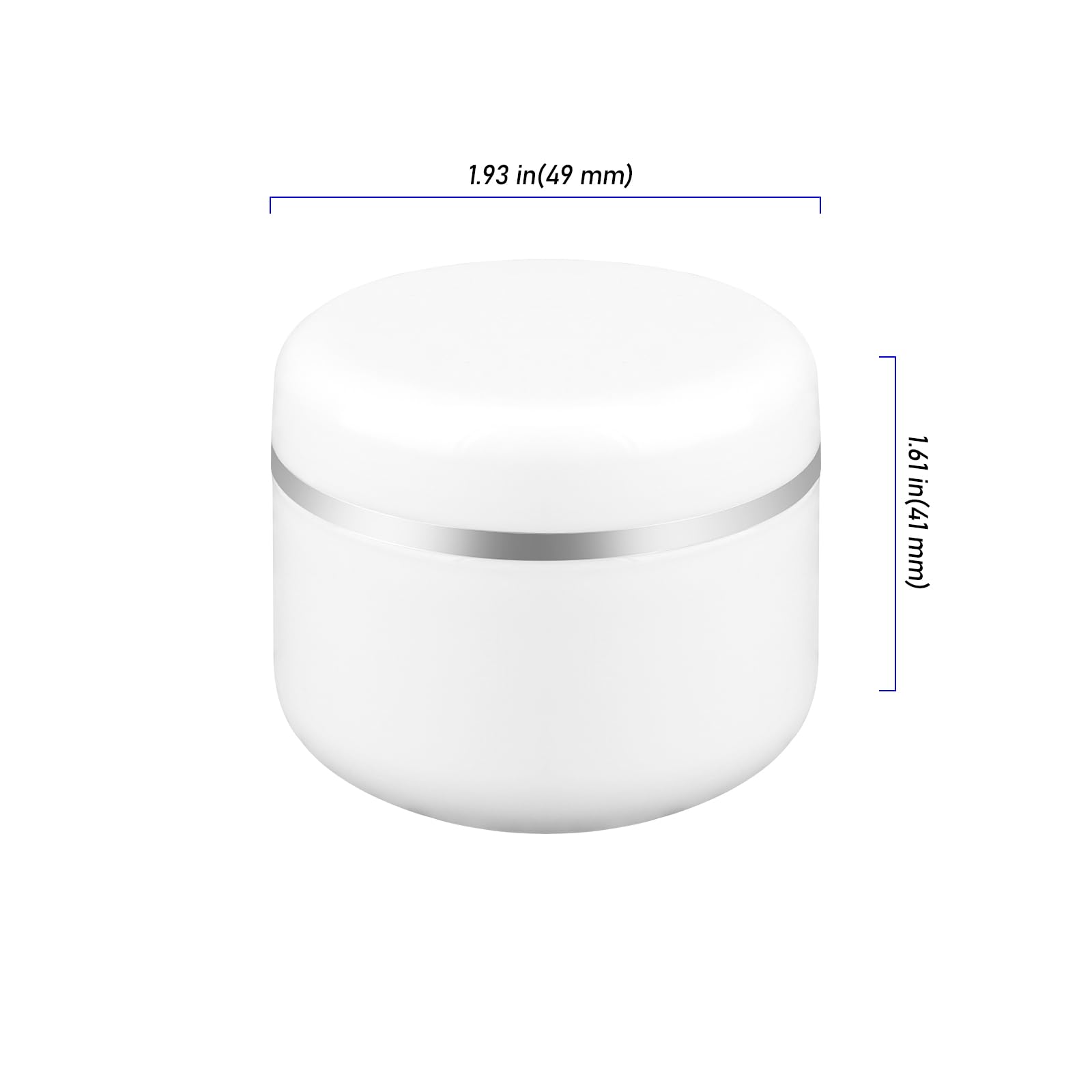 50 barattoli per campioni di cosmetici, 50 g, in plastica, ricaricabili, vuoti, con coperchi a cupola argentati, per articoli da toeletta, trucco, creme di bellezza