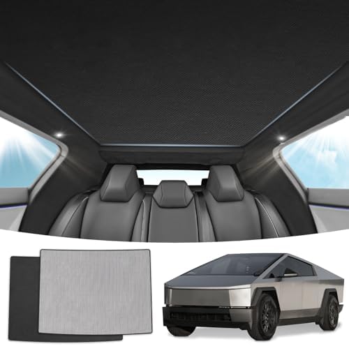 2025 Upgraded Sunshade Top Window for Tesla Cybertruck Foldable No Gaps Nano Ice Crystal Cooling Sun Protection Against UV Rays and Thermal Insulation Non-Collapsing for Cybertruck Accessories