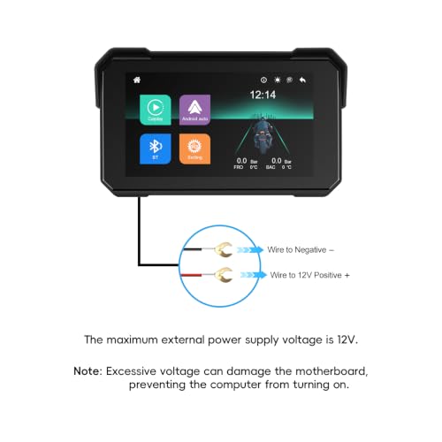 Image of CAMECHO Motorcycle Carplay Screen, Wireless CarPlay Android Auto for Moto, 5 inch Waterproof Touchscreen Portable Car Stereo Support Dual Bluetooth, Siri, Google Assistant