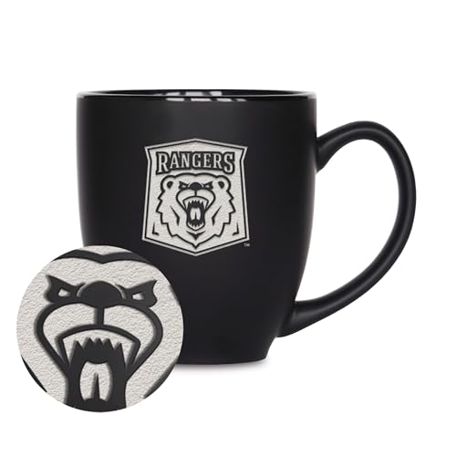 Rico Industries NCAA Wisconsin–Parkside Rangers 15oz Laser Engraved Matte Black Ceramic Bistro Mug - for Hot or Cold Drinks