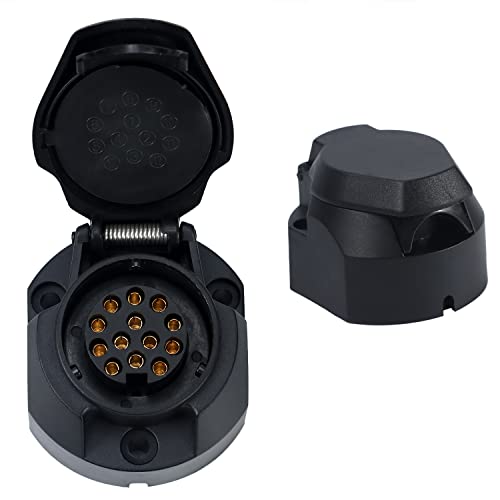 Woola 12V Anhänger steckdosen adapter 13-polig Elektrische Anhängersteckdose Anhängersteckdose Wasserdichter…